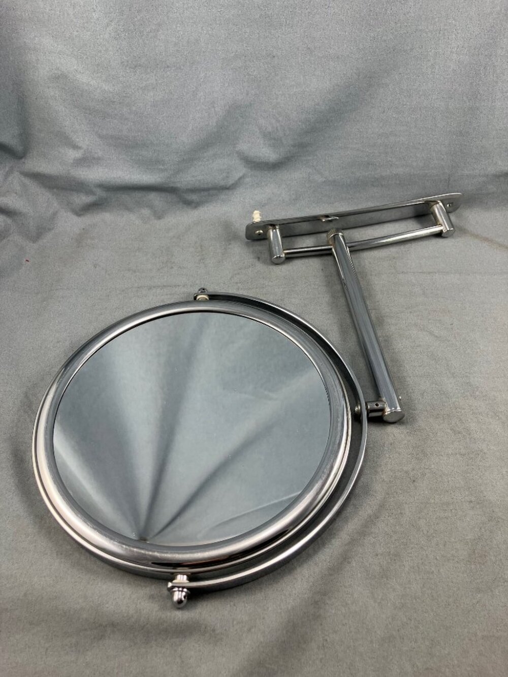 Vtg Jerdon Double two-sided Wall Mounted Magnifying Makeup Shaving Mirror Swivel